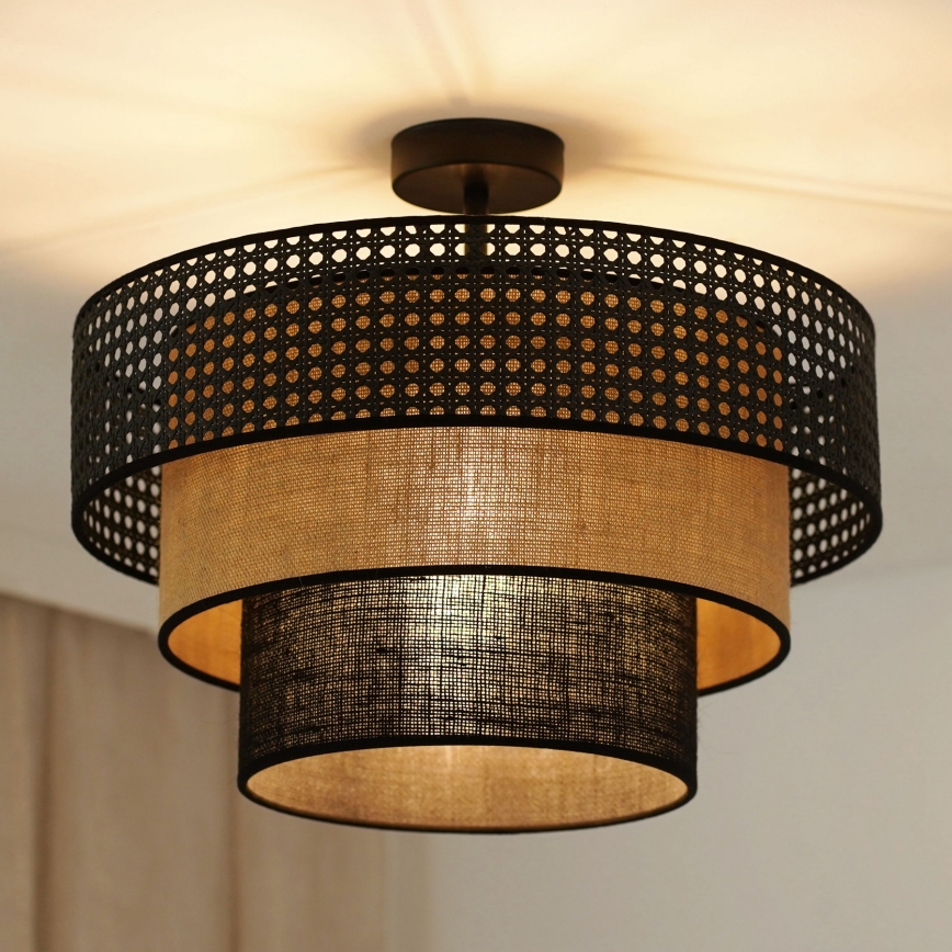 Brilagi - Kiinteä kattokruunu DAKOTA LUNETA 1xE27/15W/230V halkaisija 45 cm musta/beige