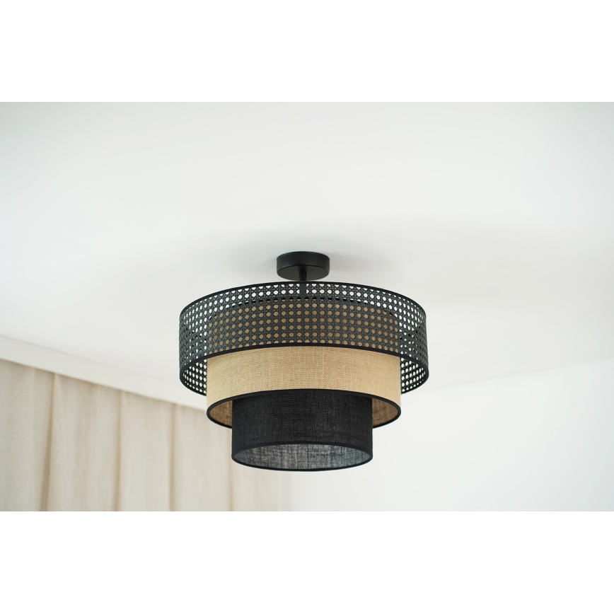 Brilagi - Kiinteä kattokruunu DAKOTA LUNETA 1xE27/15W/230V halkaisija 45 cm musta/beige