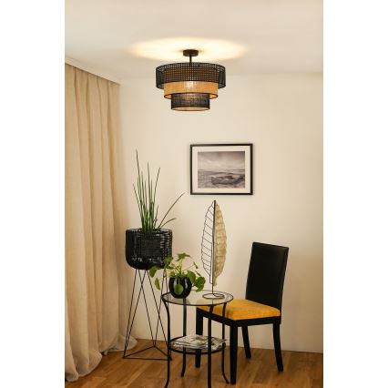 Brilagi - Kiinteä kattokruunu DAKOTA LUNETA 1xE27/15W/230V halkaisija 45 cm musta/beige