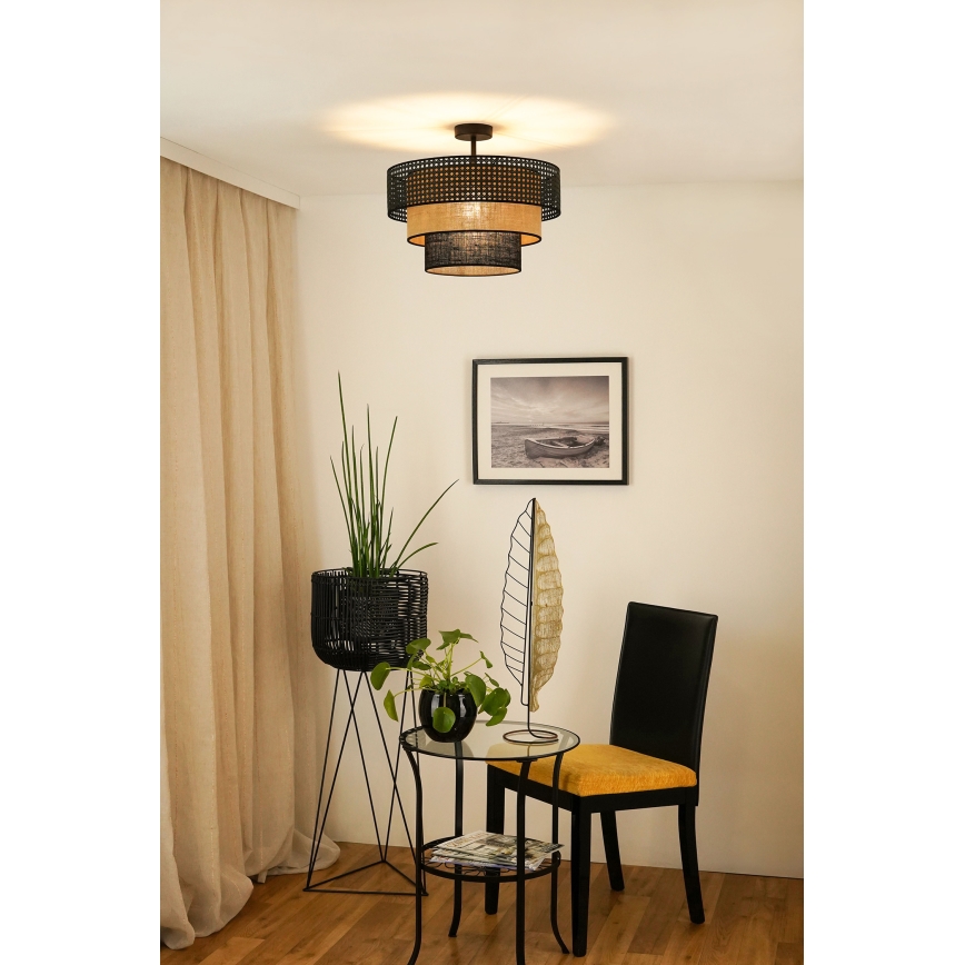 Brilagi - Kiinteä kattokruunu DAKOTA LUNETA 1xE27/15W/230V halkaisija 45 cm musta/beige