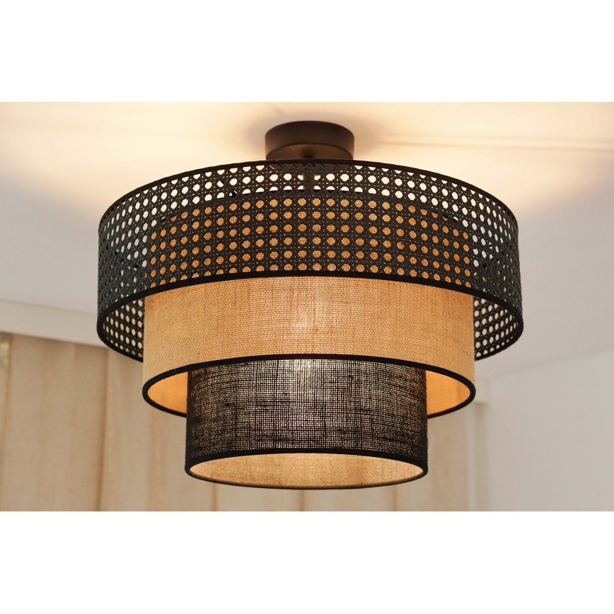 Brilagi - Kiinteä kattokruunu DAKOTA LUNETA 1xE27/15W/230V halkaisija 45 cm musta/beige