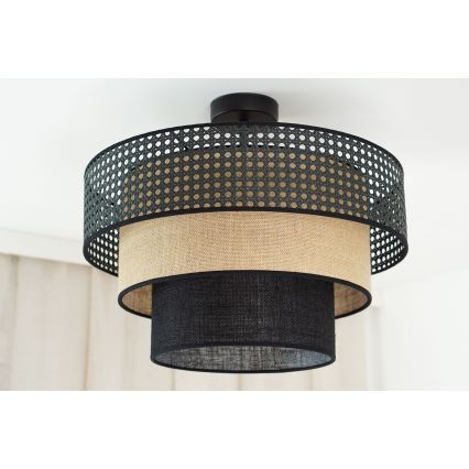 Brilagi - Kiinteä kattokruunu DAKOTA LUNETA 1xE27/15W/230V halkaisija 45 cm musta/beige