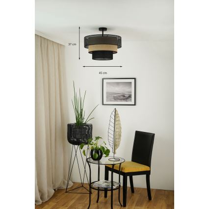 Brilagi - Kiinteä kattokruunu DAKOTA LUNETA 1xE27/15W/230V halkaisija 45 cm musta/beige