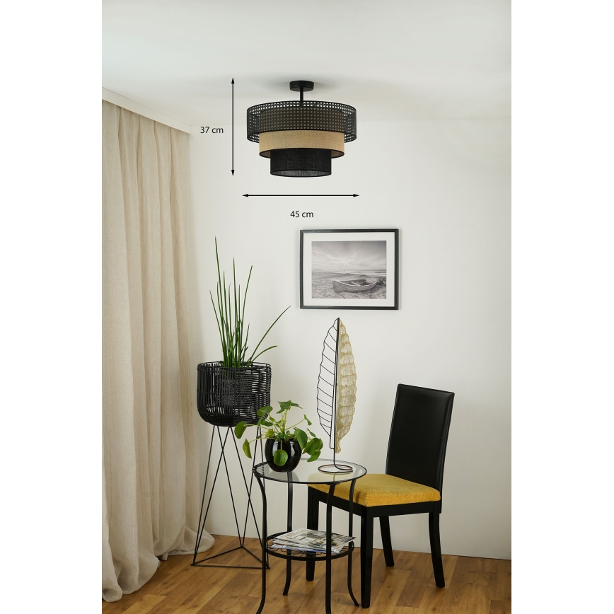 Brilagi - Kiinteä kattokruunu DAKOTA LUNETA 1xE27/15W/230V halkaisija 45 cm musta/beige