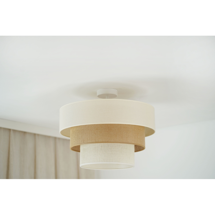 Brilagi - Kiinteä kattokruunu DENVER LUNETA 1xE27/15W/230V halkaisija 45 cm beige/ruskea/kerma
