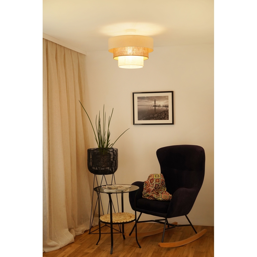 Brilagi - Kiinteä kattokruunu DENVER LUNETA 1xE27/15W/230V halkaisija 45 cm beige/ruskea/kerma