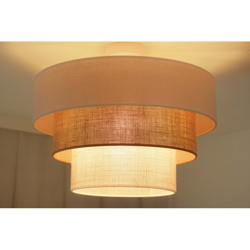 Brilagi - Kiinteä kattokruunu DENVER LUNETA 1xE27/15W/230V halkaisija 45 cm beige/ruskea/kerma