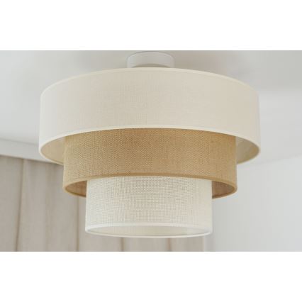 Brilagi - Kiinteä kattokruunu DENVER LUNETA 1xE27/15W/230V halkaisija 45 cm beige/ruskea/kerma