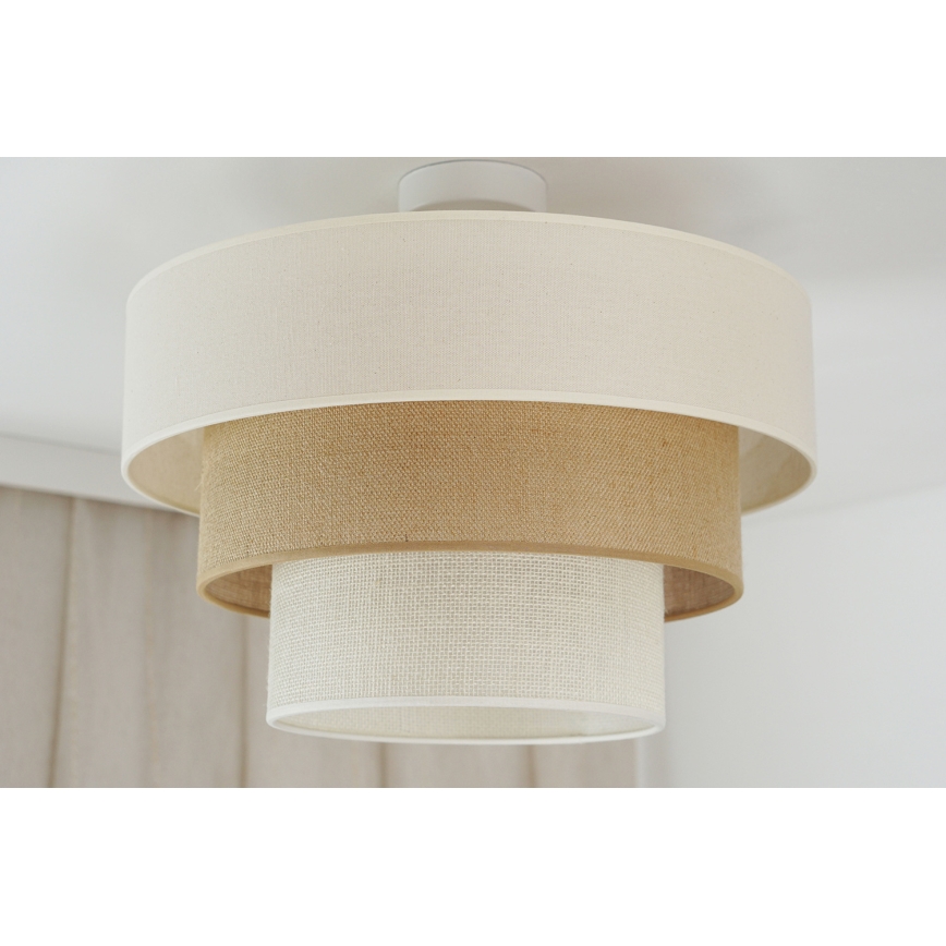Brilagi - Kiinteä kattokruunu DENVER LUNETA 1xE27/15W/230V halkaisija 45 cm beige/ruskea/kerma