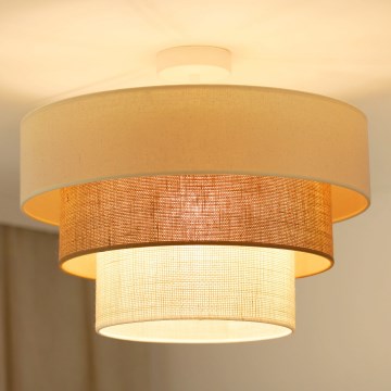 Brilagi - Kiinteä kattokruunu DENVER LUNETA 1xE27/15W/230V halkaisija 45 cm beige/ruskea/kerma