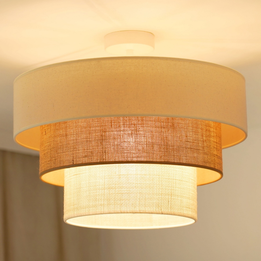 Brilagi - Kiinteä kattokruunu DENVER LUNETA 1xE27/15W/230V halkaisija 45 cm beige/ruskea/kerma
