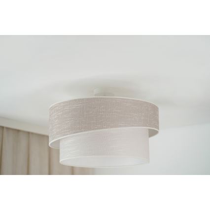 Brilagi - Kiinteä kattokruunu DOVER SHINE 1xE27/15W/230V halkaisija 50 cm harmaa/kerma
