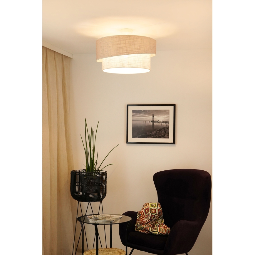 Brilagi - Kiinteä kattokruunu DOVER SHINE 1xE27/15W/230V halkaisija 50 cm harmaa/kerma