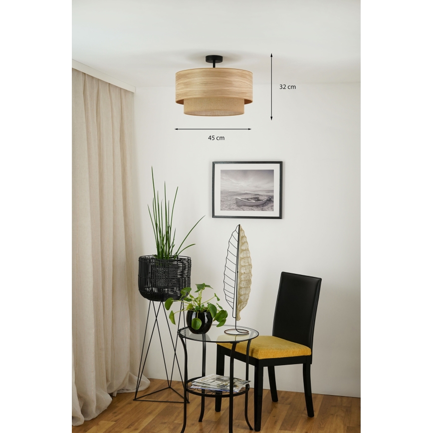 Brilagi - Kiinteä kattokruunu MONTANA BOHO 1xE27/15W/230V halkaisija 45 cm ruskea