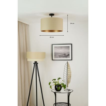 Brilagi - Kiinteä kattokruunu OREGON ROLLER VEGE 1xE27/15W/230V halkaisija 45 cm beige