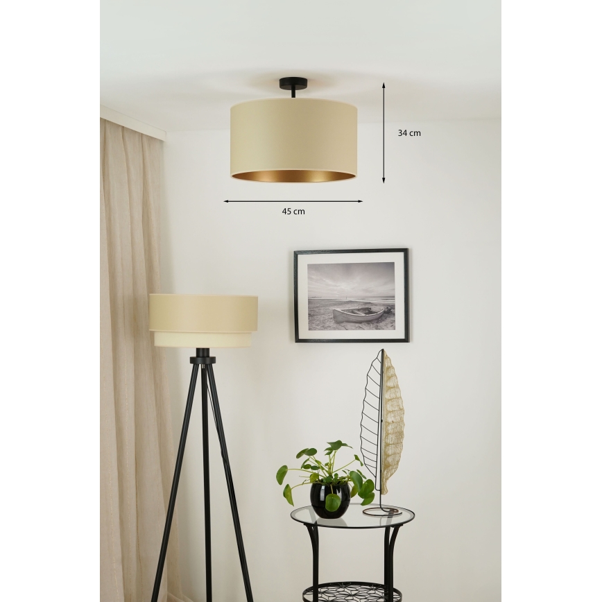 Brilagi - Kiinteä kattokruunu OREGON ROLLER VEGE 1xE27/15W/230V halkaisija 45 cm beige