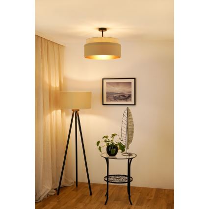 Brilagi - Kiinteä kattokruunu OREGON VEGE 1xE27/15W/230V halkaisija 45 cm beige