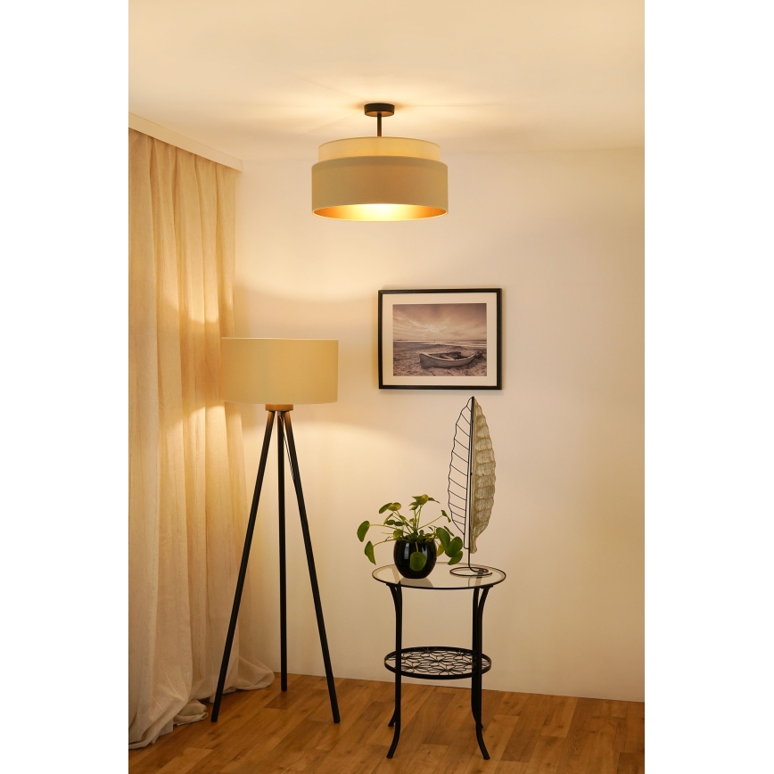Brilagi - Kiinteä kattokruunu OREGON VEGE 1xE27/15W/230V halkaisija 45 cm beige