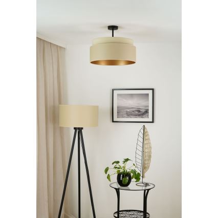 Brilagi - Kiinteä kattokruunu OREGON VEGE 1xE27/15W/230V halkaisija 45 cm beige