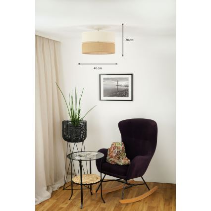 Brilagi - Kiinteä kattokruunu ROYAL YUTE 1xE27/15W/230V halkaisija 40 cm beige/kerma