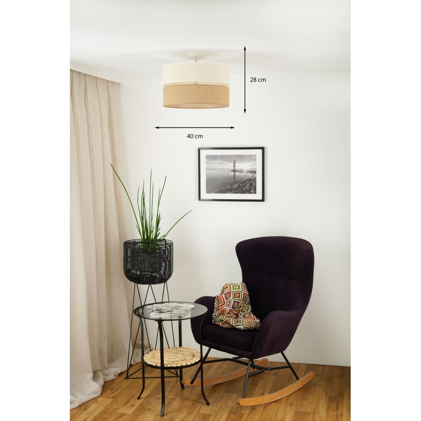 Brilagi - Kiinteä kattokruunu ROYAL YUTE 1xE27/15W/230V halkaisija 40 cm beige/kerma
