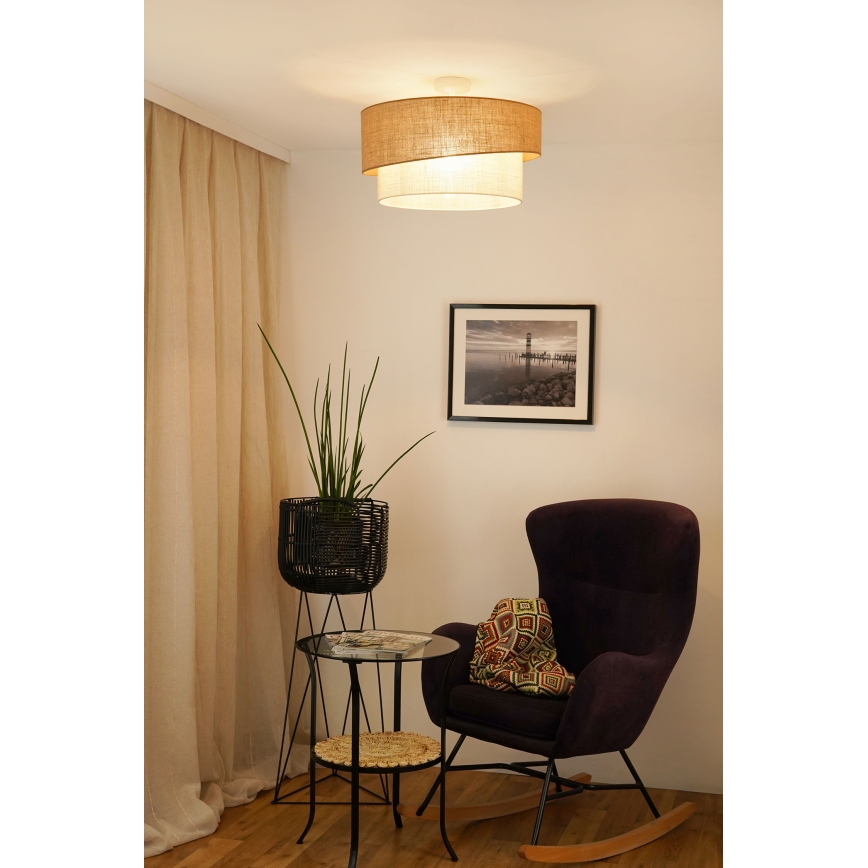 Brilagi - Kiinteä kattokruunu SHINE 1xE27/15W/230V halkaisija 50 cm beige/kerma