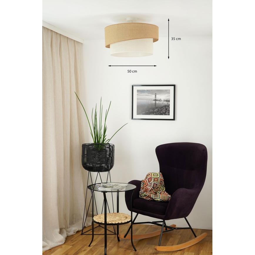 Brilagi - Kiinteä kattokruunu SHINE 1xE27/15W/230V halkaisija 50 cm beige/kerma