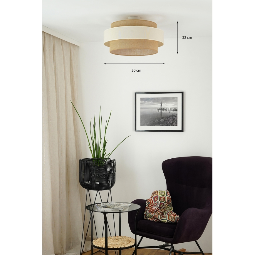 Brilagi - Kiinteä kattokruunu SPACE LIGHT 1xE27/15W/230V halkaisija 50 cm beige/kerma