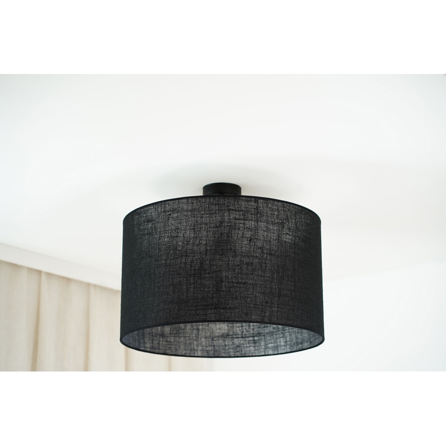 Brilagi - Kiinteä kattokruunu TUBES ROLLER 1xE27/15W/230V halkaisija 50 cm musta