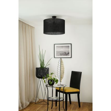 Brilagi - Kiinteä kattokruunu TUBES ROLLER 1xE27/15W/230V halkaisija 50 cm musta