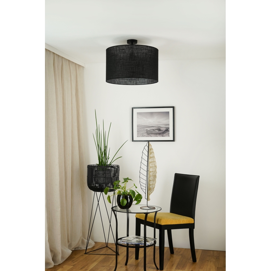 Brilagi - Kiinteä kattokruunu TUBES ROLLER 1xE27/15W/230V halkaisija 50 cm musta