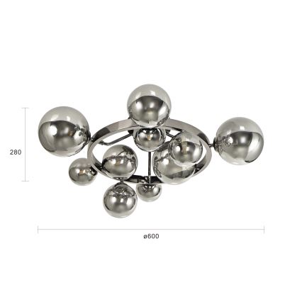 Brilagi - Kiinteä LED-kattokruunu MILLA 10xG9/3W/230V kiiltävä kromi/savuinen