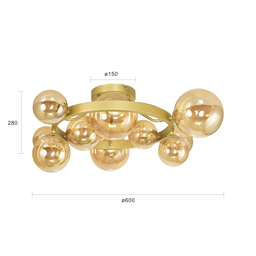 Brilagi - Kiinteä LED-kattokruunu MILLA 10xG9/3W/230V kulta