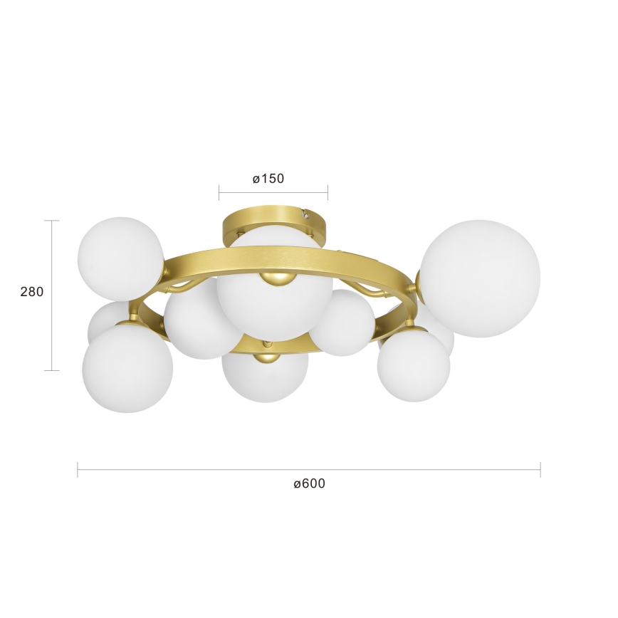 Brilagi - Kiinteä LED-kattokruunu MILLA 10xG9/3W/230V kulta/valkoinen