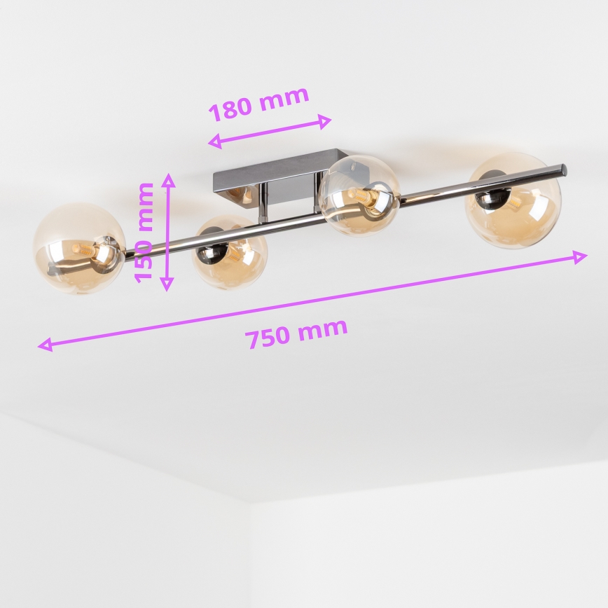Brilagi - Kiinteä LED-kattokruunu MILLA 4xG9/3W/230V kiiltävä kromi/kulta