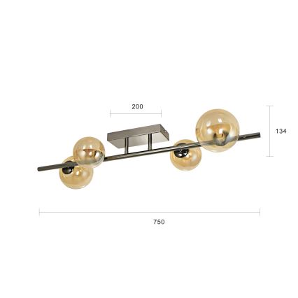 Brilagi - Kiinteä LED-kattokruunu MILLA 4xG9/3W/230V kiiltävä kromi/kulta