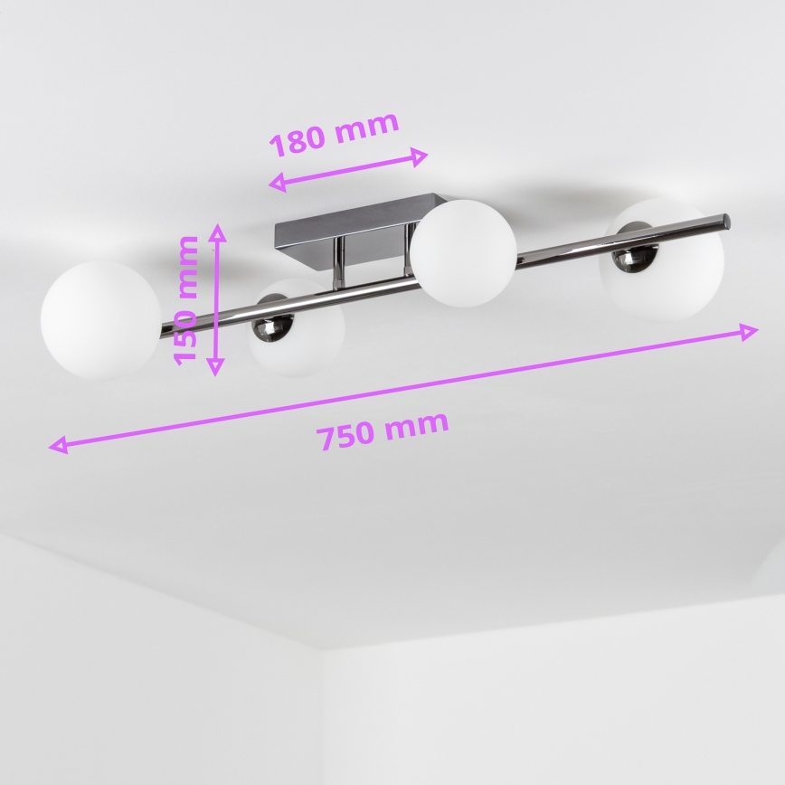 Brilagi - Kiinteä LED-kattokruunu MILLA 4xG9/3W/230V kiiltävä kromi/valkoinen