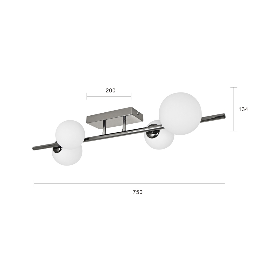 Brilagi - Kiinteä LED-kattokruunu MILLA 4xG9/3W/230V kiiltävä kromi/valkoinen