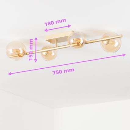 Brilagi - Kiinteä LED-kattokruunu MILLA 4xG9/3W/230V kulta