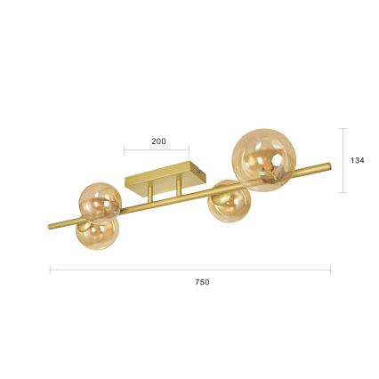 Brilagi - Kiinteä LED-kattokruunu MILLA 4xG9/3W/230V kulta
