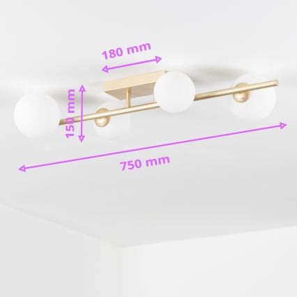 Brilagi - Kiinteä LED-kattokruunu MILLA 4xG9/3W/230V kulta/valkoinen