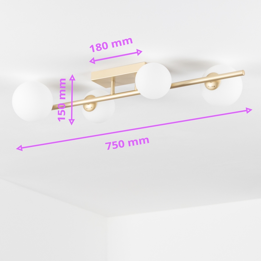 Brilagi - Kiinteä LED-kattokruunu MILLA 4xG9/3W/230V kulta/valkoinen