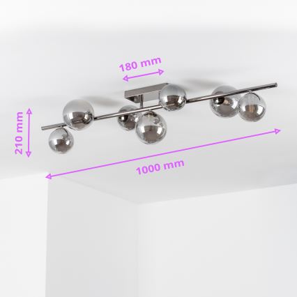Brilagi - Kiinteä LED-kattokruunu MILLA 7xG9/3W/230V kiiltävä kromi/savuinen