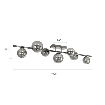 Brilagi - Kiinteä LED-kattokruunu MILLA 7xG9/3W/230V kiiltävä kromi/savuinen