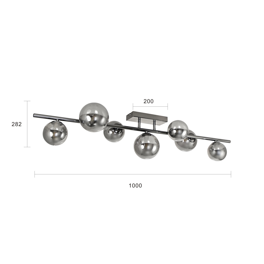 Brilagi - Kiinteä LED-kattokruunu MILLA 7xG9/3W/230V kiiltävä kromi/savuinen