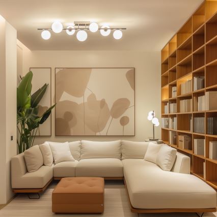 Brilagi - Kiinteä LED-kattokruunu MILLA 7xG9/3W/230V kiiltävä kromi/valkoinen