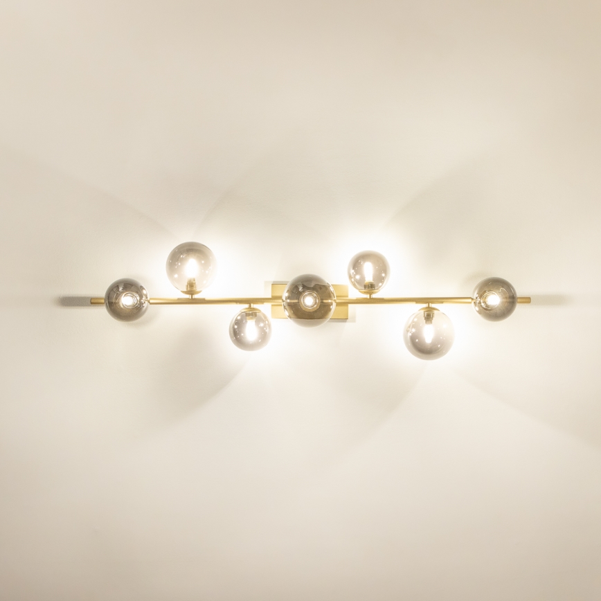 Brilagi - Kiinteä LED-kattokruunu MILLA 7xG9/3W/230V kulta/savuinen