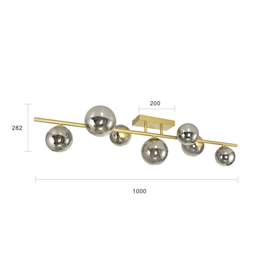 Brilagi - Kiinteä LED-kattokruunu MILLA 7xG9/3W/230V kulta/savuinen