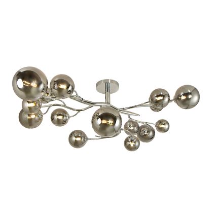 Brilagi - Kiinteä LED-kattokruunu MISTEL 15xG9/3W/230V kiiltävä kromi/savuinen