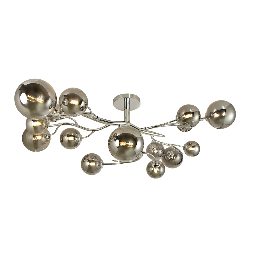 Brilagi - Kiinteä LED-kattokruunu MISTEL 15xG9/3W/230V kiiltävä kromi/savuinen